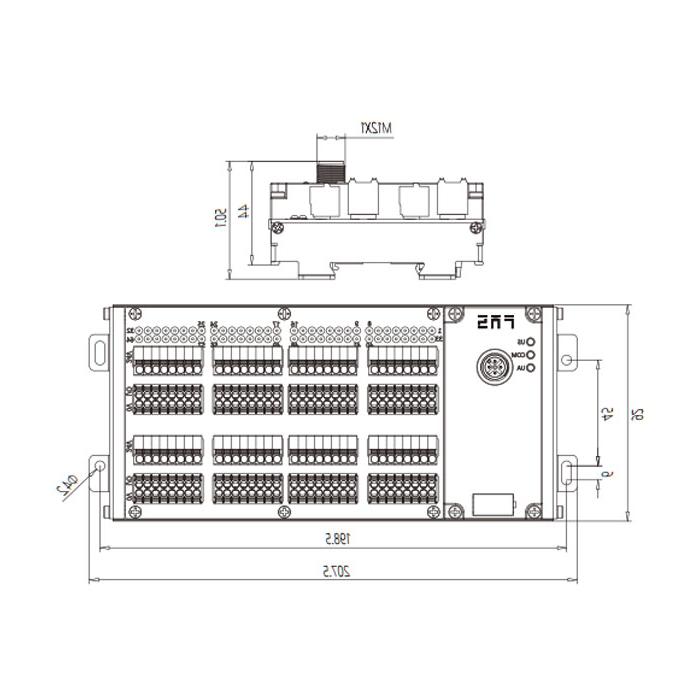 IP20、IO-Link Hub、PNP、64DI/DO adaptive、Class B、Terminal module、009C73